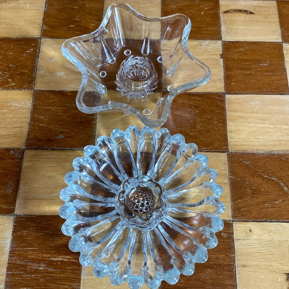 Vintage Clear Glass Candle Holder